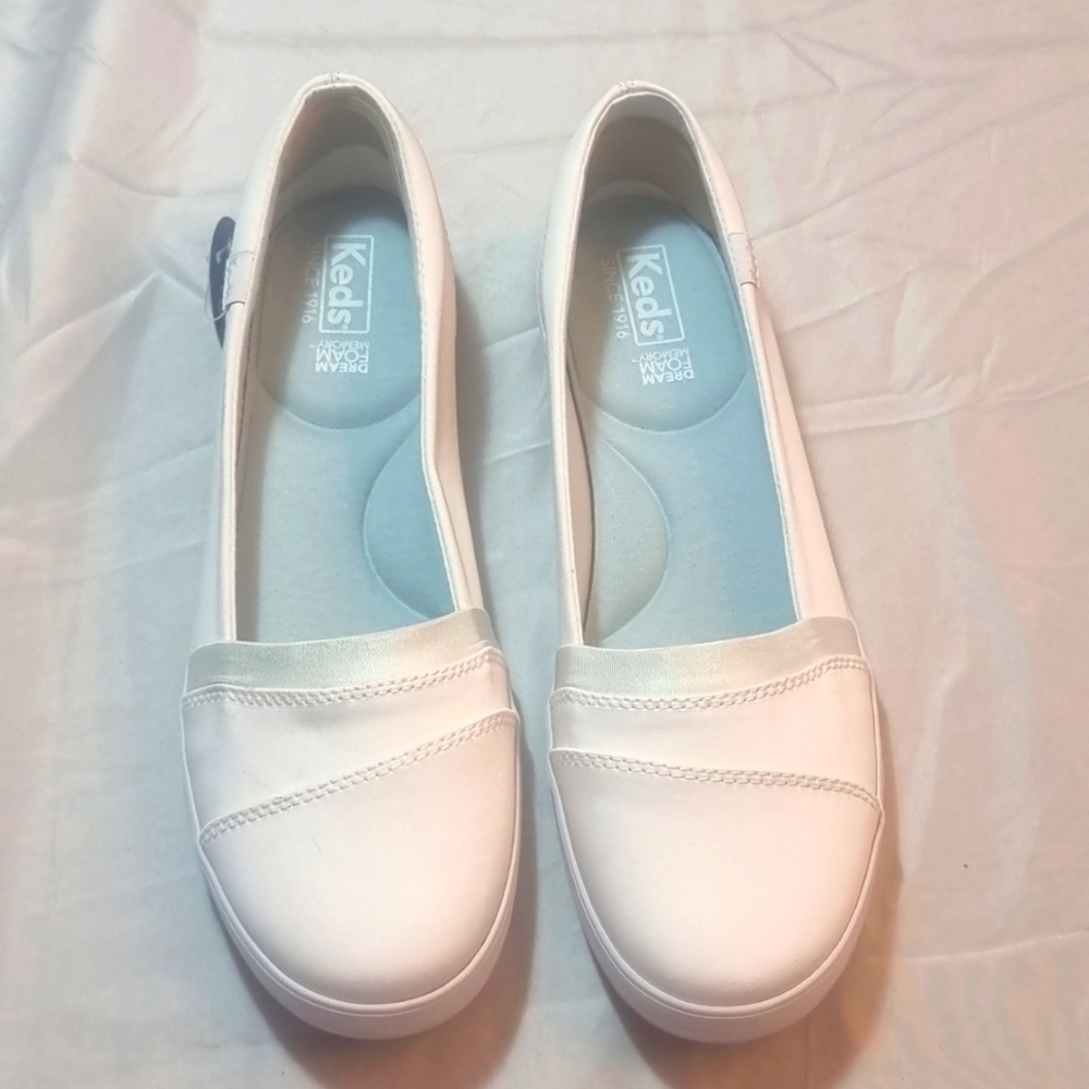 Keds white slip on shoes size 9